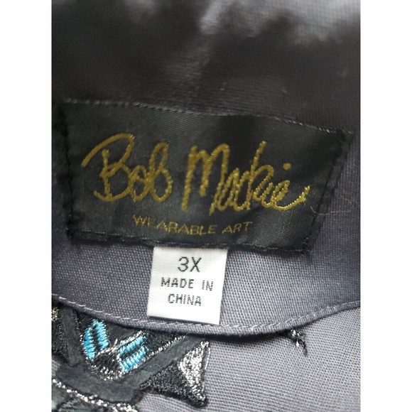 Bob Mackie Wearable Art Dream Catcher Gray Button Front Blazer Jacket - Picture 10 of 11
